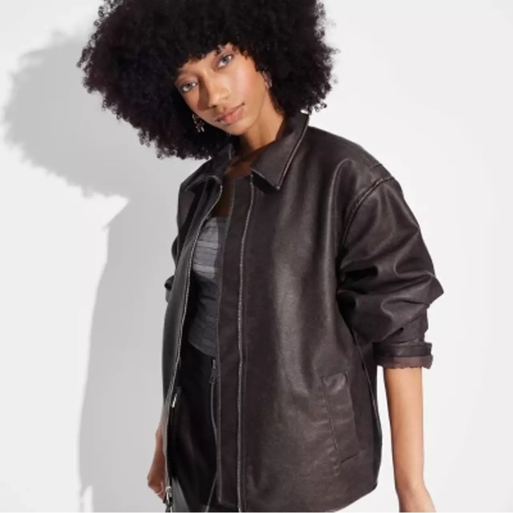 Wild Fable Dark Brown Leather Jacket